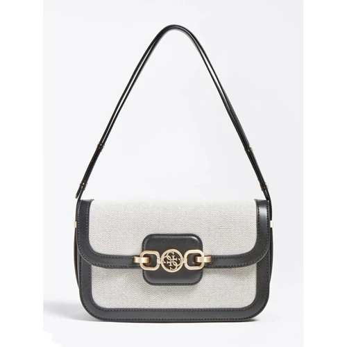 Женская сумка через плечо Guess Hensely Cnvrtble Shoulder Bag черно-белая (HWHS8113210-BML)