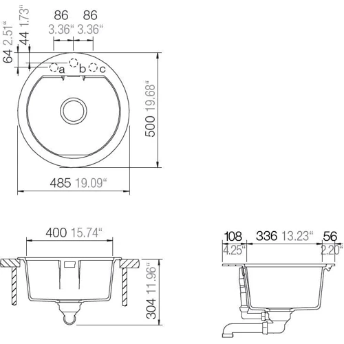 Schock Mono R100 Carbonium-90 53014590: Форма Круглая