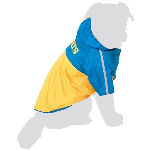 Дождевик Flamingo Raincoat 2in1 для собак 48 см жёлто-голубой (45484): Размер животного Большие