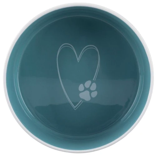 Миска Trixie для собак Pet's Home 0.3 л 12 см кремова / блакитна (4011905250502): Матеріал кераміка