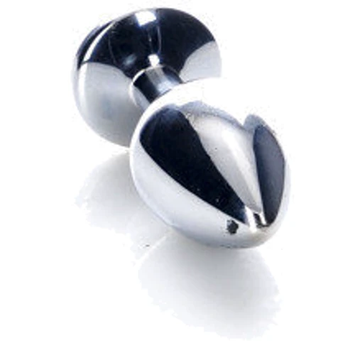 Анальная пробка с кристаллом Toyfa Metal Silver anal plug black gem