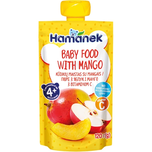 Пюре Hame Хаманек (пауч) яблоко с манго 120 (8595139780425)
