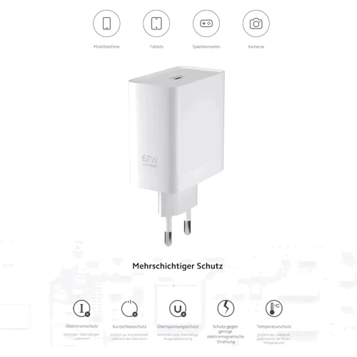 Зарядний пристрій OnePlus USB Wall Charger SuperVOOC 67W White NO BOX: Сила струму 2.4А и более