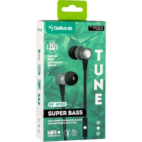 Наушники Gelius Pro GP-HF310 Tune Green: Тип конструкции вакуумные