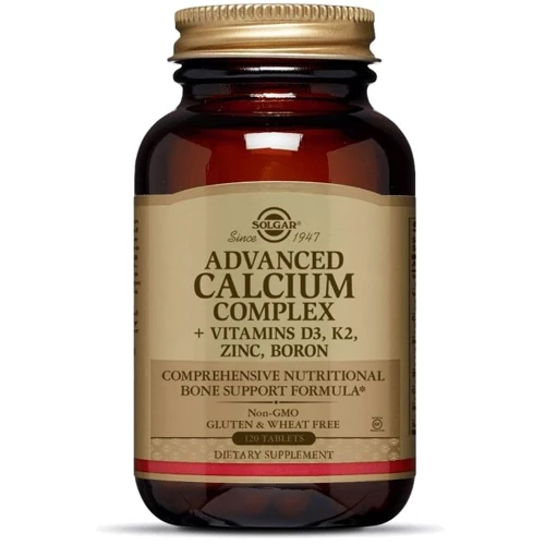 Solgar Advanced Calcium Complex + Vitamins D3, K2, Zinc, Boron Солгар Расширенный Комплекс Кальций + Витамины D3, К2, Цинк, Бор 120 капсул