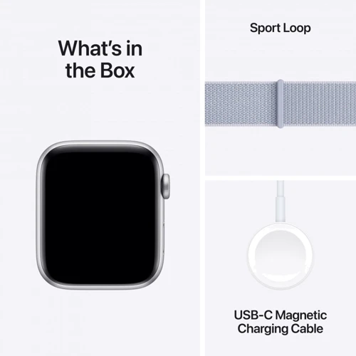 Apple Watch SE 2 2024 44mm GPS Silver Aluminum Case with Blue Cloud Sport Loop (MXET3QH/A) UA фото 7