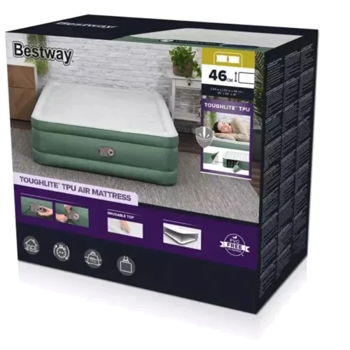 Надувной матрас Надувная велюровая кровать Bestway 203x152x46 см (69646): Материал ПВХ с велюровым покрытием
