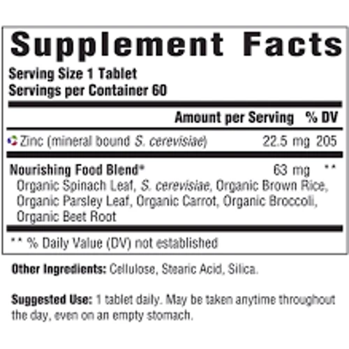 MegaFood Zinc 60 Tabs Цинк: Тип Цинк