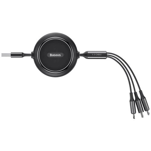 Кабель Baseus USB Cable to Micro USB/Lightning/Type-C Golden Loop 1.2m Black (CAMLT-JH01) фото 4