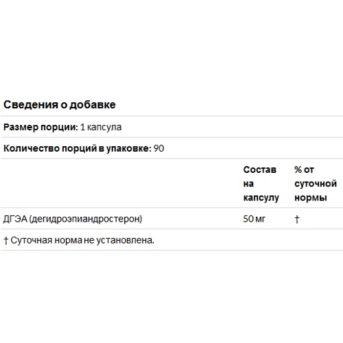 Jarrow Formulas DHEA 50 50 mg 90 Caps (JRW-15017): Пол Мужской