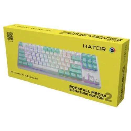 Клавиатура HATOR Rockfall 2 Mecha Signature Edition White/White/Mint (HTK-521-WWM): Тип клавиатуры игровая