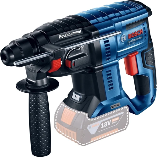 Набор инструментов Bosch Professional перфоратор GBH 180-LI + дрель-шуруповерт GSR 18V-50 + болгарка GWS 180-LI в сумке с 2 акб GBA 18V 5.0Ah и з/у GAL 1880 CV (0.615.990.M32): Тип крепления бура SDS-Plus