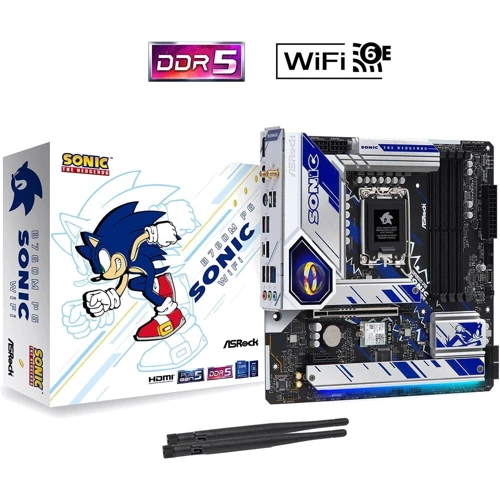ASRock B760M PG SONIC WiFi: Разъемы на задней панели USB Type-C, USB 3.2 Gen 1, USB 2.0, Ethernet RJ-45, DisplayPort, HDMI