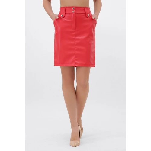 Юбка FashionUp YUB-1074B-XL 48 красная карандаш до середины бедра