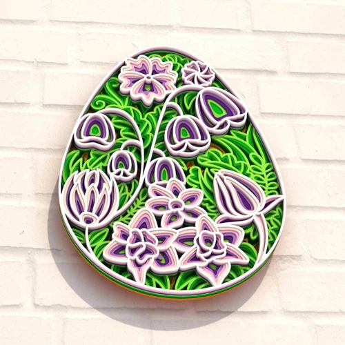 Деревянная картина-раскраска Wortex Woods Цветочное пасхальное яйцо 1 30x40 (3DP30016)