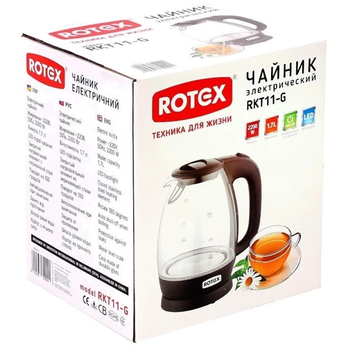 Электрочайник Rotex RKT11-G: Объем, л 1,7 л