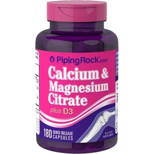 Piping Rock Calcium & Magnesium Citrate plus D 180 caps Кальций и магний цитрат плюс витамин D