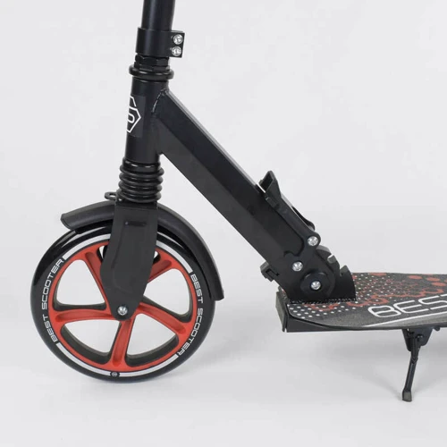 Самокат детский Best Scooter с PU колесами, зажимом руля и 1 амортизатором Black/Red (88914): Максимальная допустимая нагрузка, кг 100