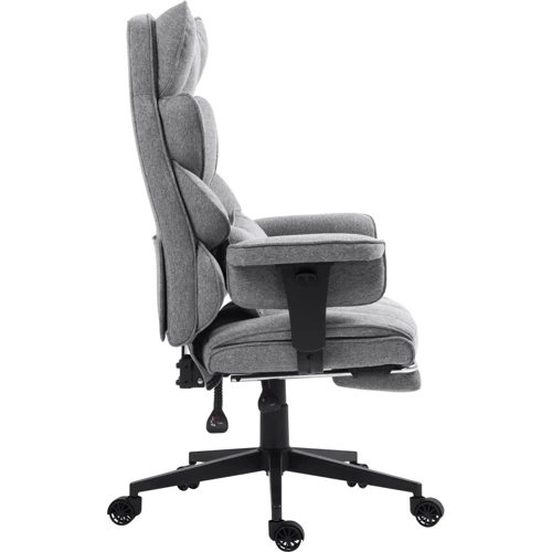 Кресло GT Racer B-2511 Fabric Gray: Оснащение Поясничный валик, Подлокотники, Механизм качания, Подставка для ног, С крестовиной, С колесиками