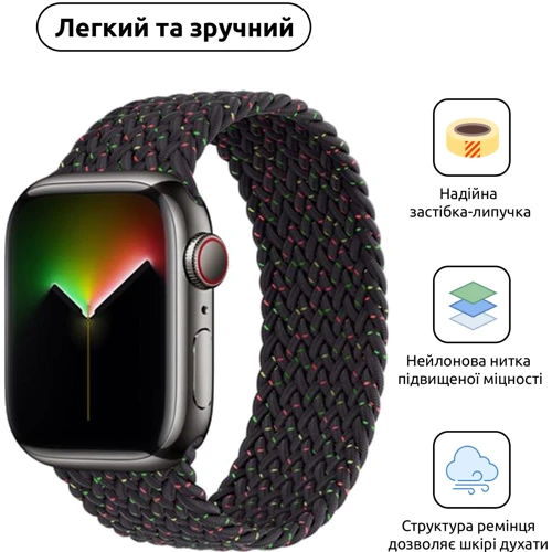 Аксессуар для Watch ArmorStandart Braided Solo Loop Black Unity Size 4 (132 mm) (ARM64895) for Apple Watch 38/40/41mm: Совместимость Apple Watch 41mm, Apple Watch 40mm, Apple Watch 38mm