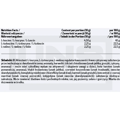Амінокислота для спорту UNS BCAA 2-1-1 Instant 500g /50 servings/ Ice Candy: Смак Льодяник
