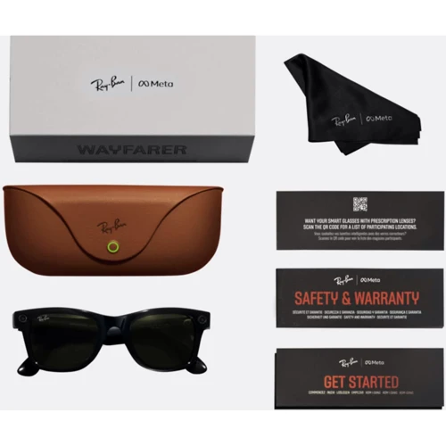 Смарт-очки Ray-Ban Meta Wayfarer Shiny Black Frame Green Lenses size L (RW4006 601/71 53-22) фото 7