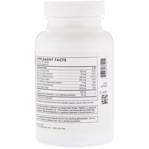 Thorne Research Thyrocsin Thyroid Cofactors 120 Veg Caps Підтримка щитовидної залози, тирозин: Тип тирозин