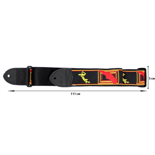 Ремень для гитар Fender 2 Monogrammed Black/Yellow/Red Strap (20515): Производитель Fender