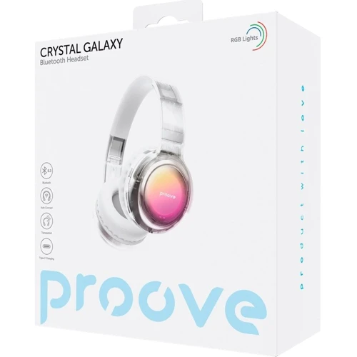 Навушники Proove Crystal Galaxy Transparent White (HPCG00010002): Тип конструкції полноразмерные