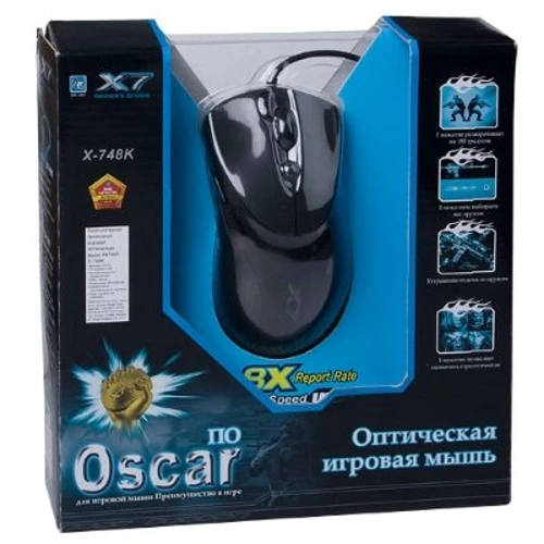 Мышь A4 Tech X-748 K USB Black: Количество кнопок 7