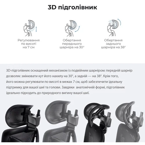Кресло игровое Anda Seat X-Air Pro Size XL Mesh Gray Twilight (AD-WY-01-GGSP-G01) фото 8