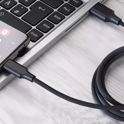 Кабель Proove USB Cable to USB-C Striped Silicone 1m Black фото 3
