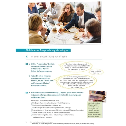 Menschen im Beruf: Training Besprechen und Präsentieren mit Audio-CD: Обложка Мягкая