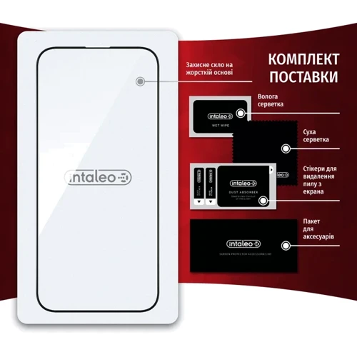 Защитное стекло для iPhone Intaleo Tempered Glass Full Glue Black for iPhone 16 Pro фото 7