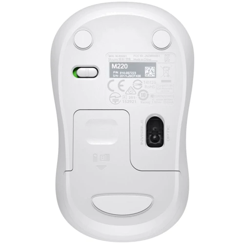 Мышь Logitech M220 Silent White (910-006128): Максимальное разрешение сенсора, dpi 1000