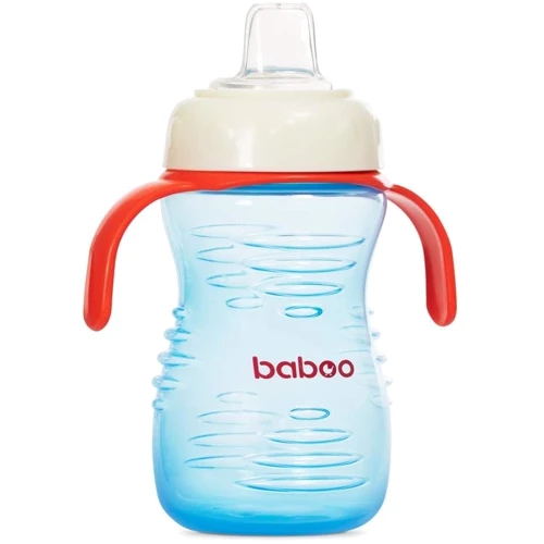 Чашка непроливайка Baboo с силиконовым носиком 260 мл cиняя (8-125)