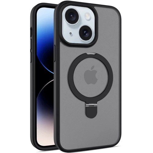 Чохол для iPhone Mobile Case Metal Buttons with MagSafe HQ Ring Black для iPhone 14 / 13: Колір черный