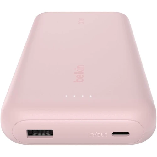 Зовнішній акумулятор Belkin Power Bank 20000mAh Integrated Cable USB-C 30W Pink (BPB024HQPK)