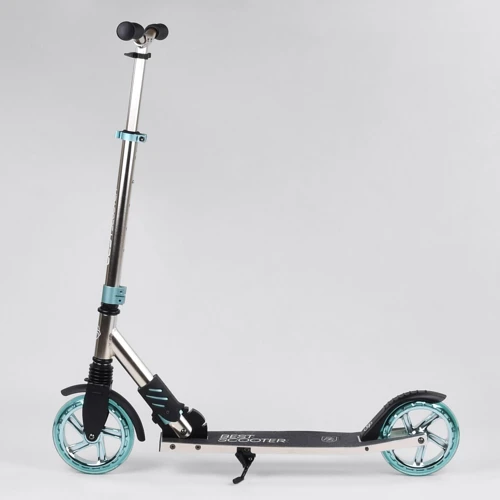 Самокат алюмінієвий Best Scooter колеса PU, 1 амортизатор передній, анодирувана фарбування Silver (99633): Тип гальма ножний