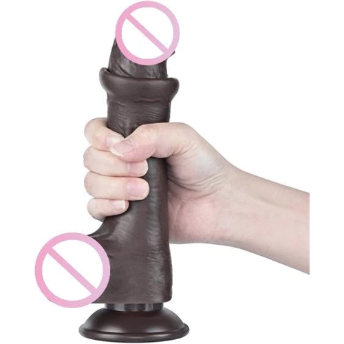 Фаллоимитатор LoveToy Sliding-Skin Dual Layer Dong 8" Black