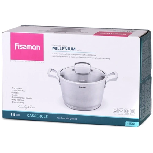 Каструля Fissman Millenium 16x9 см 1.5 л (5361): Тип Традиционная