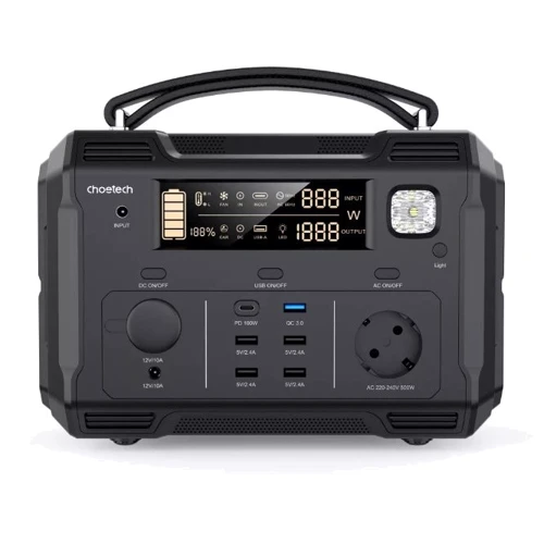 Зарядная станция Choetech 500W 134400mAh 484Wh Black (BS004)