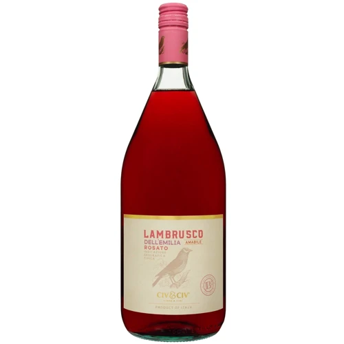 Вино полуигристое Civ&Civ Lambrusco dell'emilia Rosato Amabile розовое полусладкое 1.5 л (FSH_8001929316991)