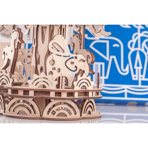 Механічний дерев'яний 3D-пазл Mr. PlayWood Карусель 36x24 * 4,5 см (10403)