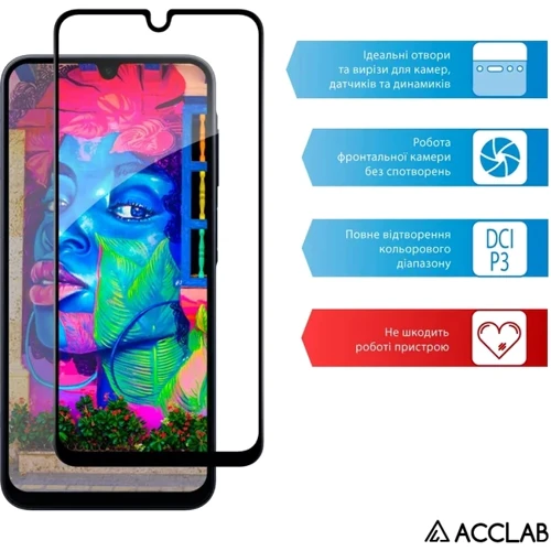 ACCLAB Tempered Glass Full Glue Black for Samsung A165 Galaxy A16 4G / A166 Galaxy A16 5G фото 5
