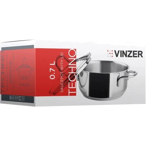 Кастрюля Vinzer Techno 20х11.5 см 3.4 л (50082): Диаметр, см 20
