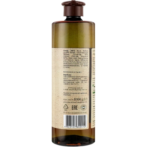 Happy Life Hair Care Шампунь для волос Крапива и шалфей 1000 ml: Пол Унисекс