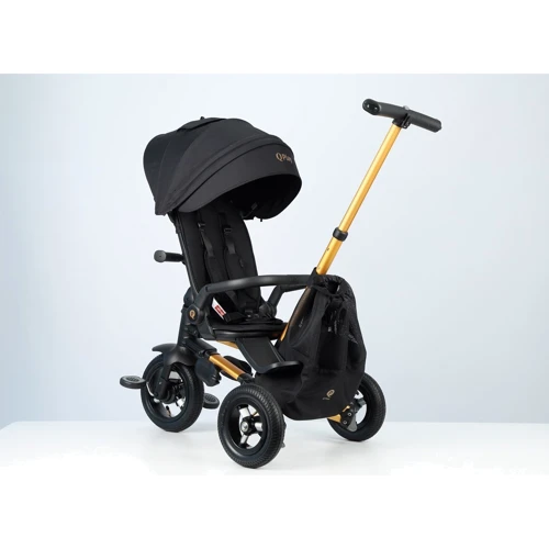 Велосипед складной трехколесный детский QPLAY Nova Pro с надувными колесами Gold Matt - Black фото 15