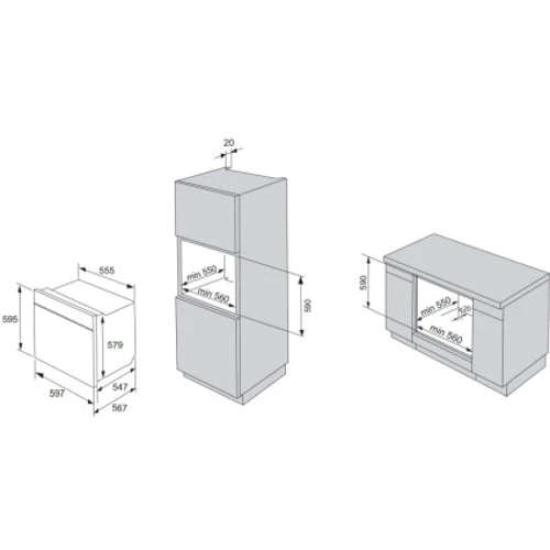 Духовой шкаф электрический Gorenje BO7530CLB: Размеры 59.5x59.7x54.7 см