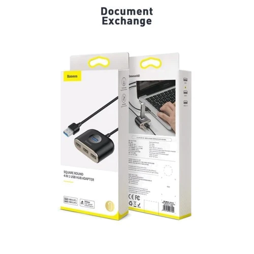Адаптер Baseus Adapter USB to USB 3.0+3xUSB 2.0 Black (CAHUB-AY01) фото 6